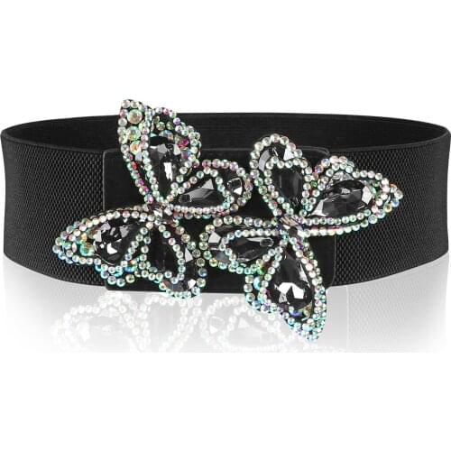 Free shipping new fashion punk elastic waist belt width women crocodile pattern leather wide strap buckle s SW254