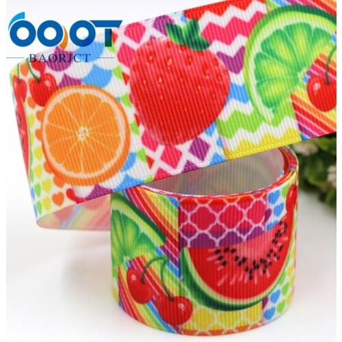 1-1/2'' 38mm Colored fruit Printed grosgrain ribbon,10yrds DIY Hair Bow Wedding Festival Home Party Birthday Decorations