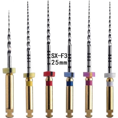 1Pack(6pcs)25mm SX-F3 Dental Root Canal Files Niti Engine Endodontic File Rotary