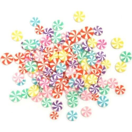 100g/1 Bag Mix Peppermint Candy Mixed Polymer Slices Nail Art Decoration Peppermint Candy Mix,Colorful sprinkles,Candy Slices ,H