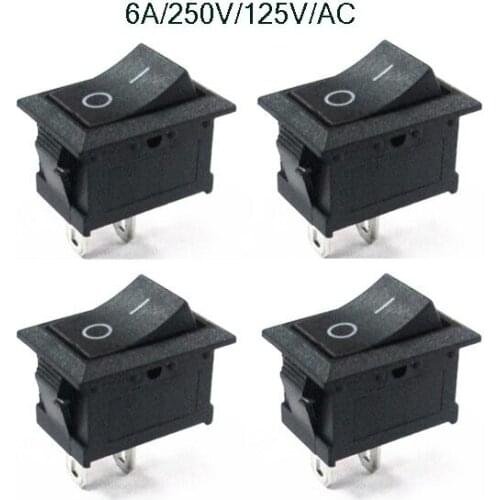 10 X 125V 6A Black Rocker Toggle Switch SPST ON/OFF Car Truck Boat 2Pin
