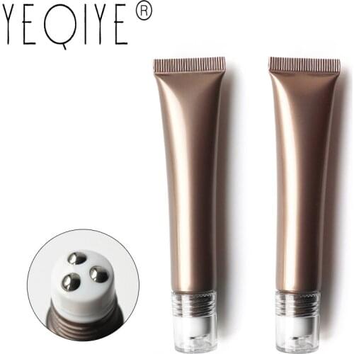 【20PCS】20ml Cosmetic Soft Tube Bottle 20g Plastic Epmty Bottle Stanless Steel Rolling Ball Massage Packing Material Container