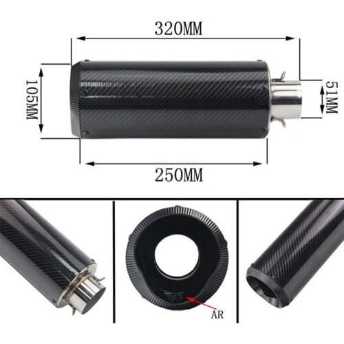 51mm 61mm Universal Muffler Escape Pipe For Most Motorcycle Motor Marking Sticker Racing Exhaust Carbon K8 R6 Ducati 696