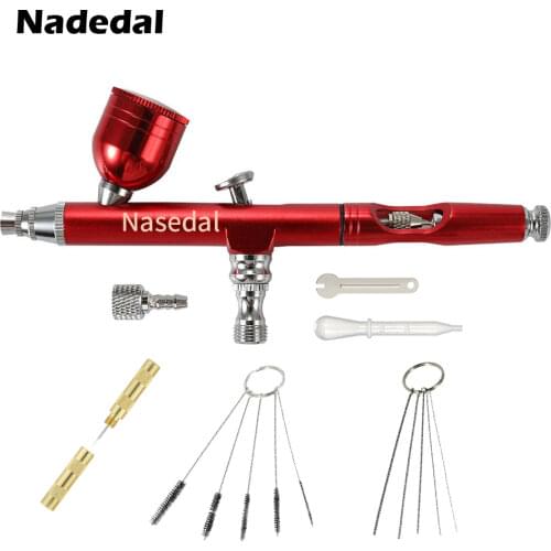 Dual Action 0.3mm Airbrush Gravity Feed Paint Spray Gun Cake Decorating Nail Nart Manicure Model Car Paint with Claning Tools
