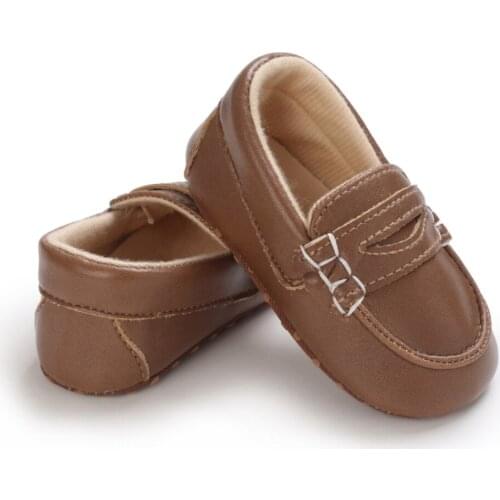 Baywell Autumn Baby Boys Pu Leather Shoes Girls Cute Soft Anti-Slip Sole Crib Infant Toddler Sneakers Slip-on Baby Shoes 0-18M