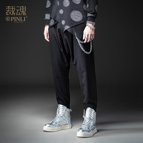 Free Shipping New Male Mens personality Fashion Soul 2020 autumn black dark casual trousers harem pants BC203117231