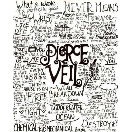 Home Decor Pierce The Veil -Silk Art Poster Wall Sicker Decoration Gift