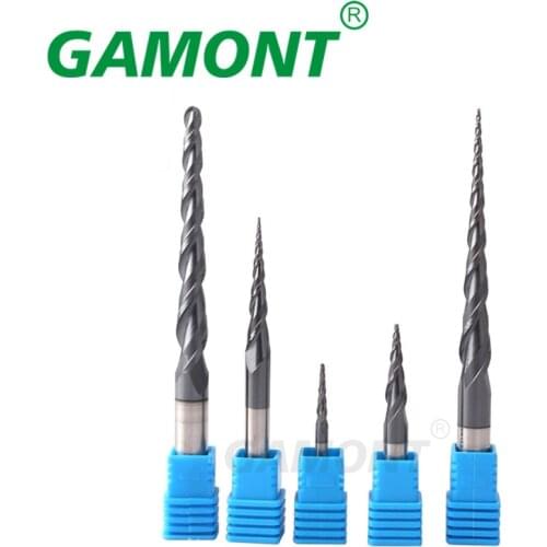 Double-edged Oblique Coating Ball Cutter Taper Ball End Milling Cutter Metal Embossed Lengthened Tungsten Steel Alloy Cutter