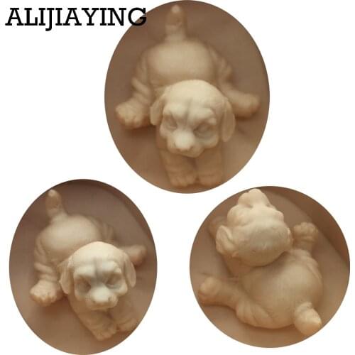 DY0018 3D dog Mold Handmade Craft Mould Plaster silicone molds Fondant Chocolate Moulds Resin Clay Soap candle Mold