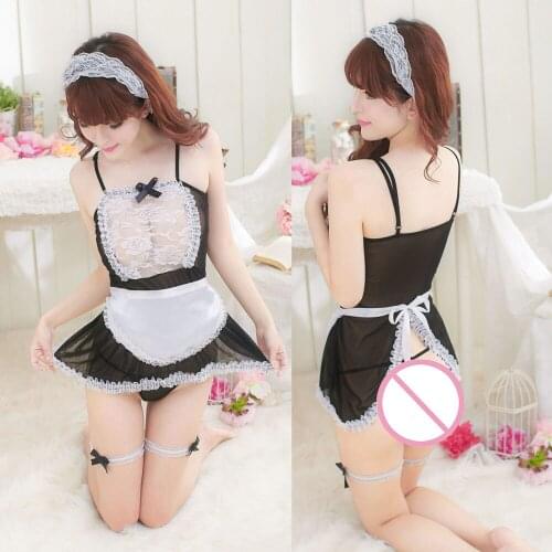 5Pcs/Set Exotic Costumes Exotic Apparel Maid Lace Miniskirt Underwear Adult Products Sexy Lingerie Cosplay