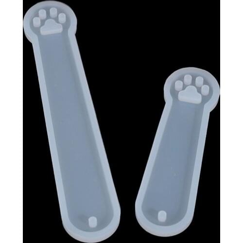 1Pcs DIY Cat Paw /rectangle Bookmark Silicone Mold With Holes Epoxy Resin Jewelry Craft Making