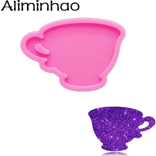 DY1300 Gloss Teapot/Tea cup Silicone Keychain Molds, Resin Mold to Make crafts with Epoxy, Fondant Cake Baking Mould