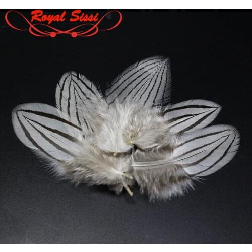 Hot 20PCS/Pack Natural Strung Silver Pheasant Body Feather Fly tying material Fly Tying Cheeks and Collars Materials For Nymphal
