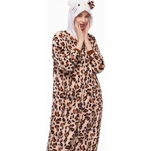 Animals Bow Cat Costume Adult Men Onesies Kigurumi Flannel Women Anime Jumpsuit Disguise Onepiece Hooded Suit