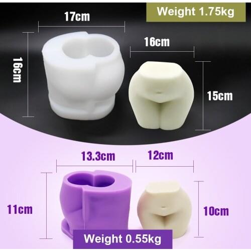 LOVE'N LV369T hot selling 3 D body butt Diosa Naked Female Goddess figure hips mold Booty bottom Woman Torso Candle mold