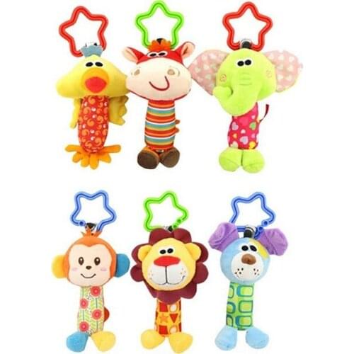 Newborn Infant Baby Soft Toys Baby Rattle Tinkle Hand Bell For Tots Plush Mobiles In Baby Bed/Crib Stroller B0760