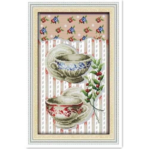 11CT 14CT Printing cloth Sewing Manual Materials Needlework Cross stitch Kit diy Tableware Restaurant Decorative painting