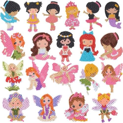 Diamond Painting Kits Sticker Cartoon girl Kids 5D DIY Diamond Kits Paint by Numbers Handmade Arts and Crafts for Children