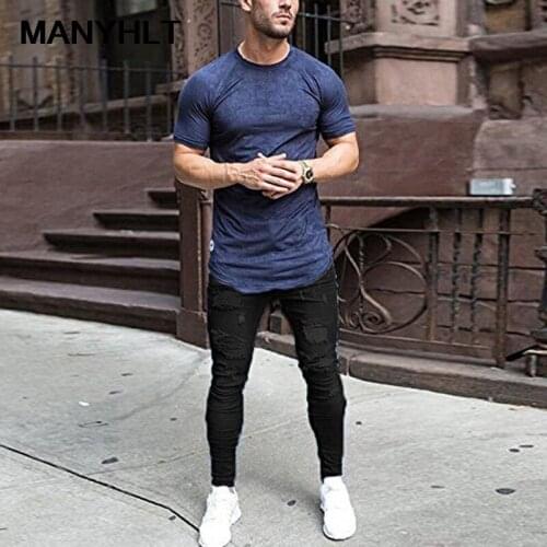 European And American Style New Mens Clothing Slim-fit Feet Pants Ripped Paint Tether Jeans Mens Fashion Casual Trousers