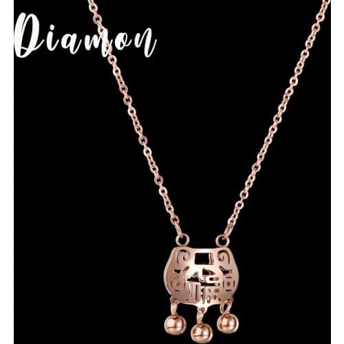 Diamon Chinese"FU" Blessing Wealth Auspiciousness Pendant Choker Necklace for Women&Family Party Jewelry Gift Collier Cheap