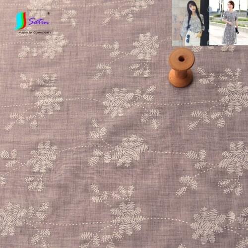 Pastoral Style Soft Skin-friendly Breathable Printed Flower-shaped Gray Cotton Hanfu Shirt Blouse Clothing Dress Fabric A0217F