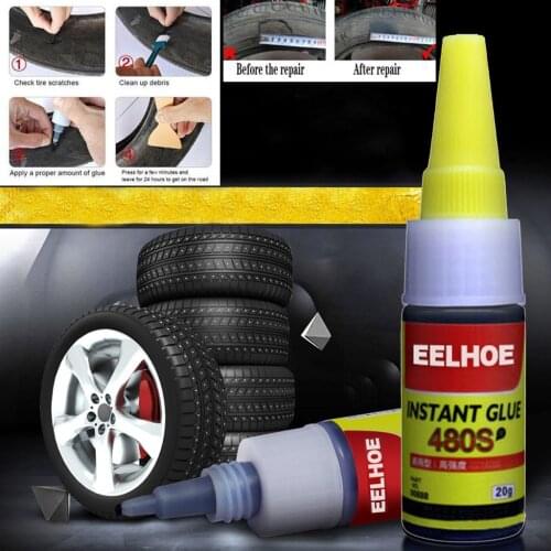 Car Tire Repair Patch Mighty Tire Repair Glue Tyre Puncture Sealant Glue Bike Rubber Cement Adhesive Tire Tube Patch Glue 20ml