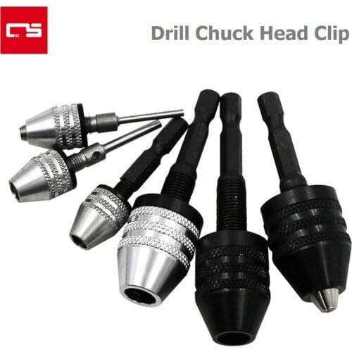 Drill Chuck Keyless Shaft Chuck Clamp 0.3-8mm Mini Drill Chuck Adapter 1/4'' Hex 2.35/3mm Round Shank Drill Bit Screwdriver Tool