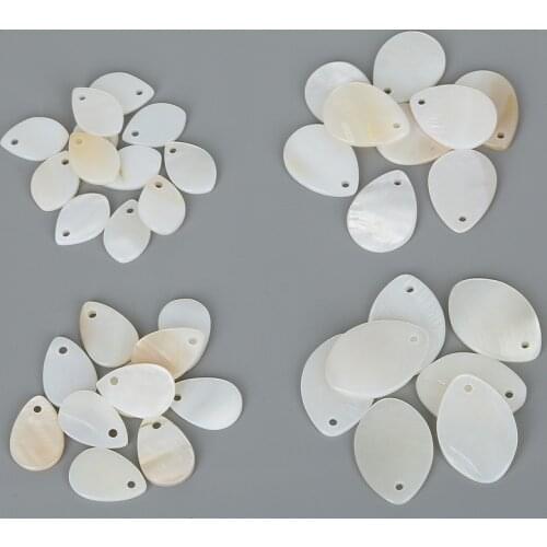 20pcs/lot Drop Shape Natural White Shell Charm Pendants For Earring Jewelry Making DIY Fashion Jewelry Accessories