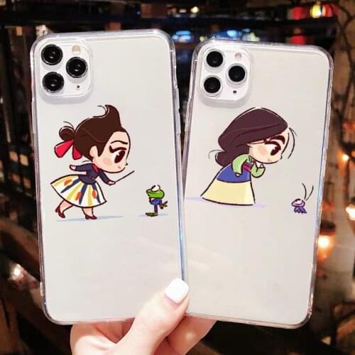 Mini Princesses Transparent TPU Soft Phone Case For iPhone SE2020 12mini 12pro 11pro Max 7 8 Plus XR Xs Max 6s Silicone cover