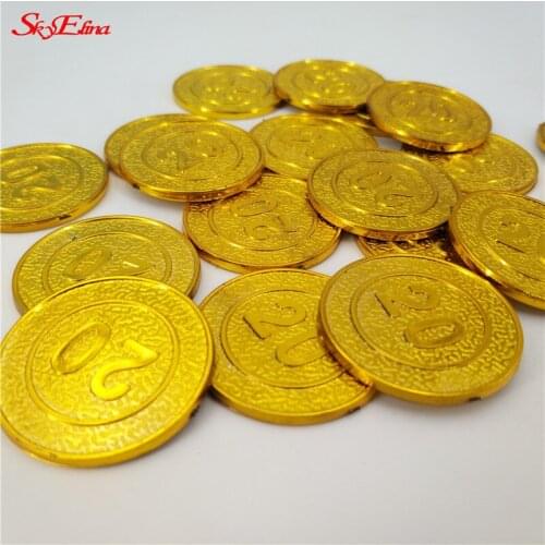 Drop Ship 100pcs Plastic Gold Plated Coin Collectible Pirate Coins Art Collection Gift Physical Pirate Treasure 7ZHH273