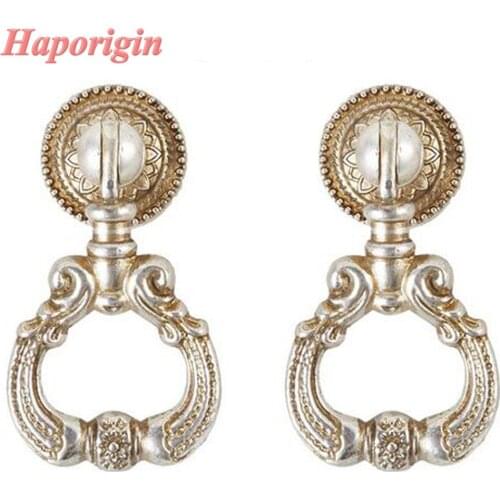 5x Ring Pull Kitchen Cabinet Knobs Antique Cabinet Drawer Handle Furniture Pulls Wardrobe Door Cupboard Closet Dresser Knobs