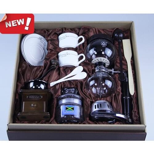 Manual coffee Syphon Gift Set distillation pot home coffee maker TCA-3-D breaker with coffee mill coffee cup set