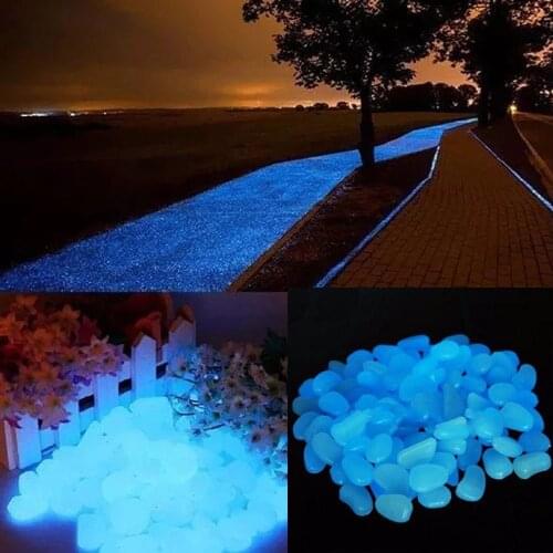 Garden Luminous Stones Road Glow In Dark Decorative Pebbles Outdoor Fish Tank Decoration Pebble Rocks Aquarium Colorful JU0095