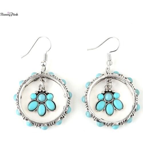 Bohemia Double Alloy Pendant Dangle Earrings For Women Ethnic Metal Drop Earrings Fashion Jewelry Pendiente Statement Earrings