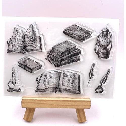 KLJUYP Antique Books Clear Stamps Scrapbook Paper Craft Clear stamp scrapbooking 04136