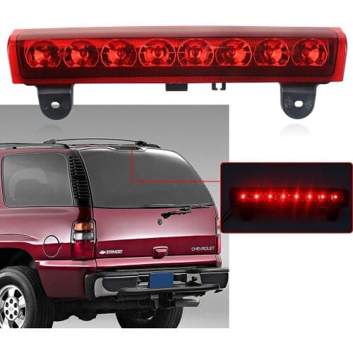 LED Third 3rd Brake Tail Light Center High Mount Stop Light Lamp for 2000-2006 Chevy Suburban Tahoe Red Black