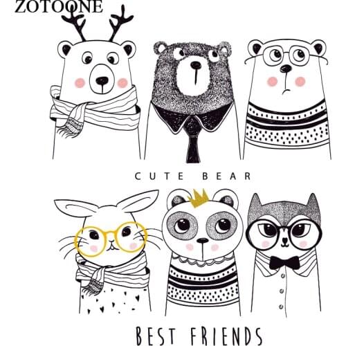 ZOTOONE Cute Animal Patches For Body Iron on Transfers For Clothing T-shirt DIY Grade-A Thermal Transfer Stickers Heat Press D
