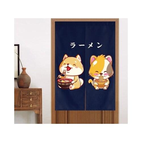 Japanese Style Restaurant Ramen Fabric Curtain Door Partition Home Decoration Screen Props