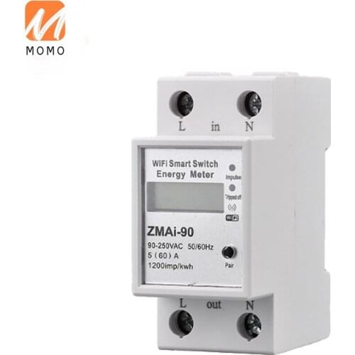 Tuya WiFi Power Meter Single Phase 5(60)A Power Consumption Energy Monitoring Prepaid Smart Energy Meter