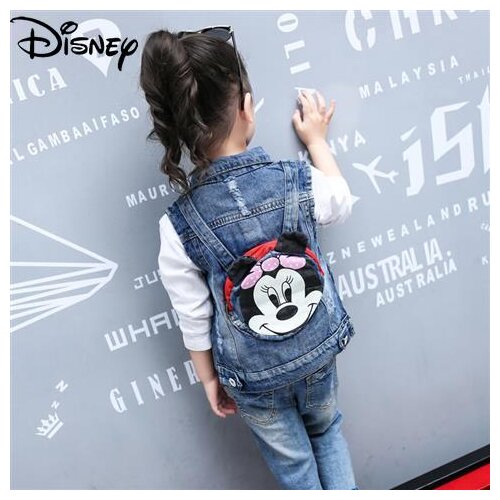 Disney Spring Fashion New 2021 Cartoon Mickey Mouse Childrens Cute Comfortable Simple Denim Vest