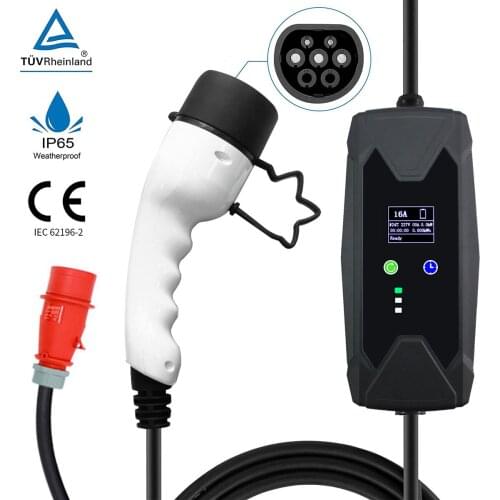 Level 2 EV Charger Type 2 32A 7.5kw CEE Plug EVSE EV Charging Cable for Electric Vehicles Car Charger Station