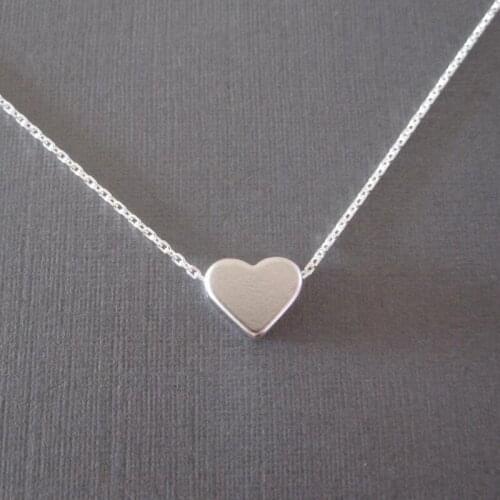 1Pc Tiny Thick Heart Pendant Women Long Chain Necklace Copper Pendants Gold Silver Plated Female Jewelry