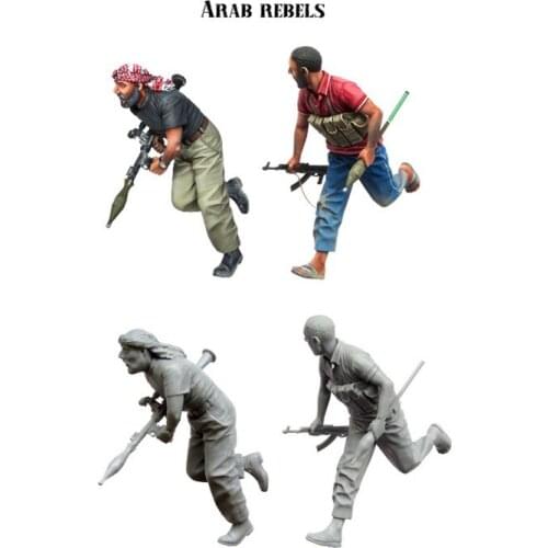 1/35 scale modern war militants running 2 people miniatures Resin Model Kit figure Free Shipping