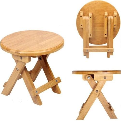 1PC Round Shape Solid Wood Mazar Fishing Chair Bamboo Folding Stool Small Bench Kids Furniture Portable Household