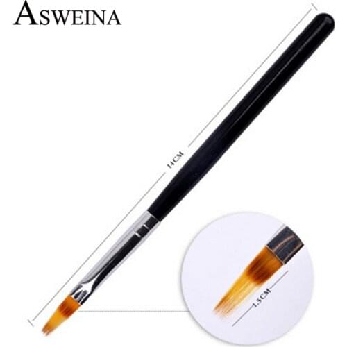 Asweina High Quality Professional 1PC Black Handle Nylon Hair New Brush Nail Art Brush For UV Gel Nail Tools