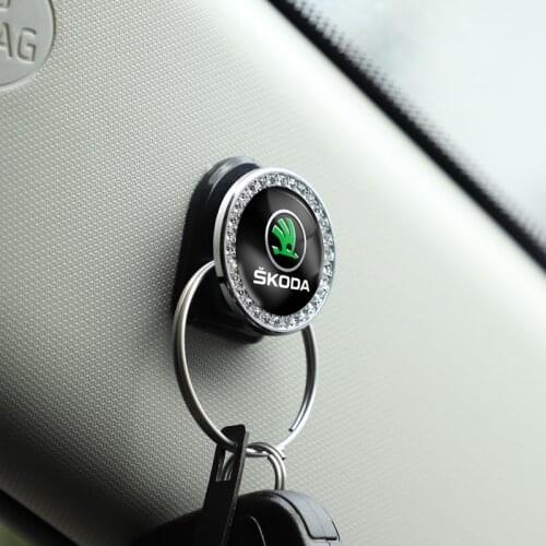 2/4pcs Car Emblem Small Hooks Multi-function Adhesive Hanging Hooks For Skoda Octavia Superb Kodiaq Karoq Scala Rapid Fabia