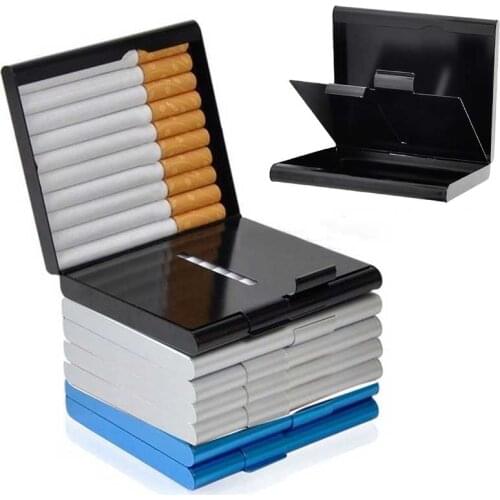 20pcs Cigarette Cigar Tobacco Holder Case Slim for Men & Women Metal Cigarette Case Container Pocket-box Fashion Portable Pipe