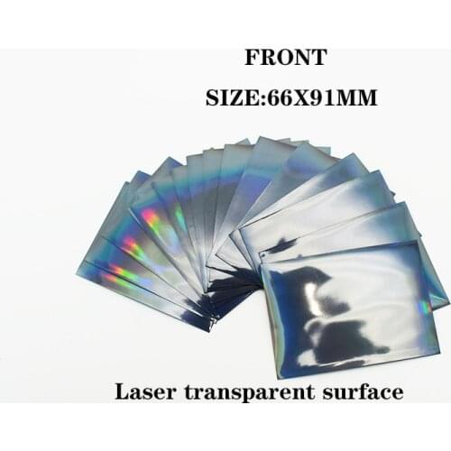 200 PCS/LOT Rainbow Holographic Black Cards Sleeves,Foil Cards Protector Trading Cards Shield Magic Laser Cover PKM/YGO Sleeves