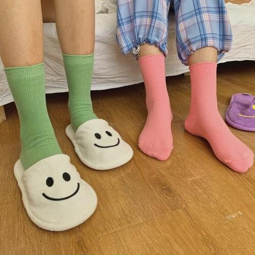 3pairs Younger Neon Fluorescent Candy Color Thread Loose Solid Funny Cute Women Socks Bright Party Harajuku Skarpetki Meias