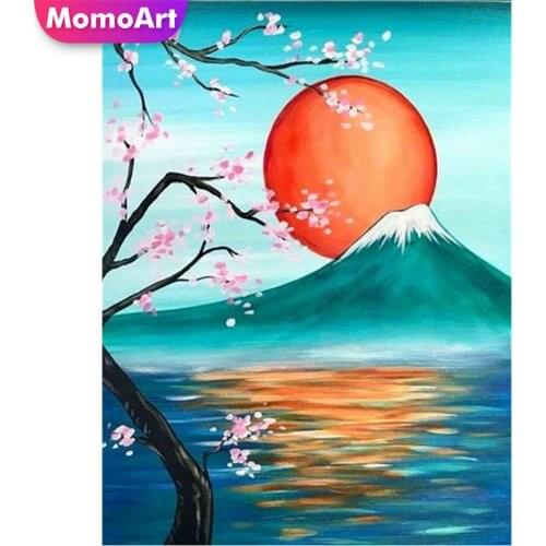 MomoArt Diamond Painting Cross Stitch Landscape Tree Handmade Gift Full Square Diamond Embroidery Sale Home Decor